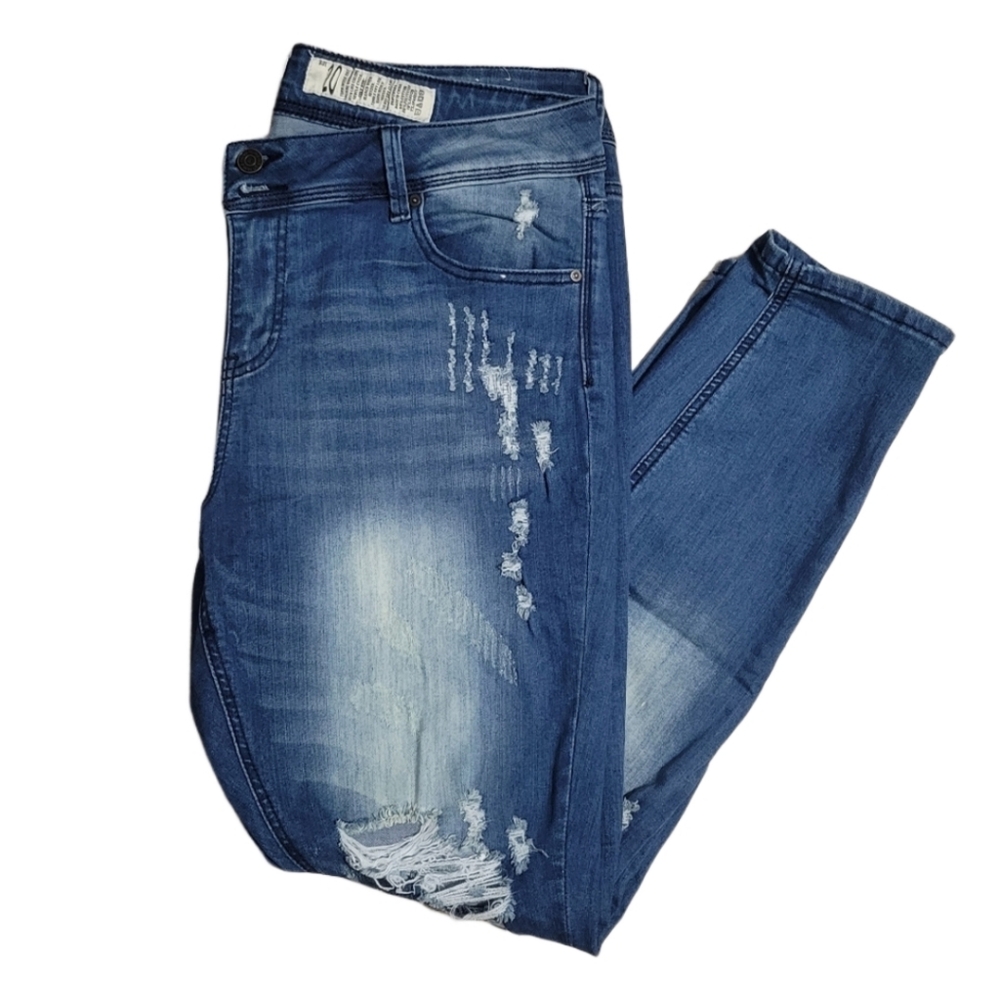 Indigo Rein Blue Distressed Skinny Jeans Plus Size 20